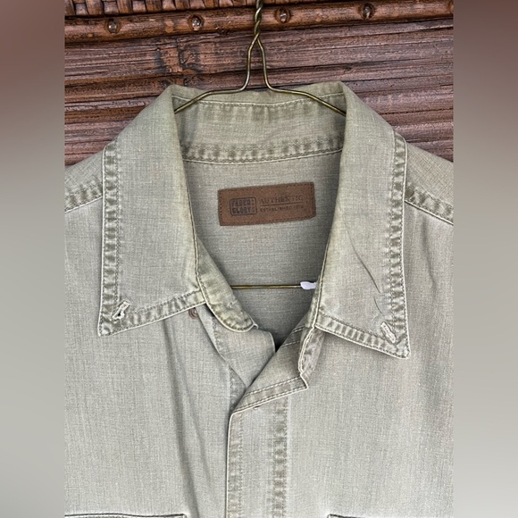 90s Faded Glory Heavy Long Sleeve Button Up Medium Gray - Picture 3 of 8